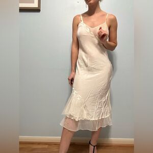 Thea Tewi Lingerie 40s Ivory Nightgown Slip Size 32 Hollywood Glam Wedding